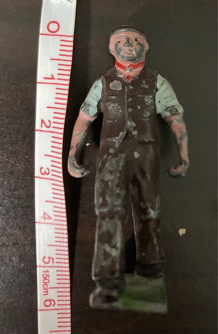 50sJ.Hill & Co.鉛製フィギュアイギリス製 一輪車を引く男ビンテージ