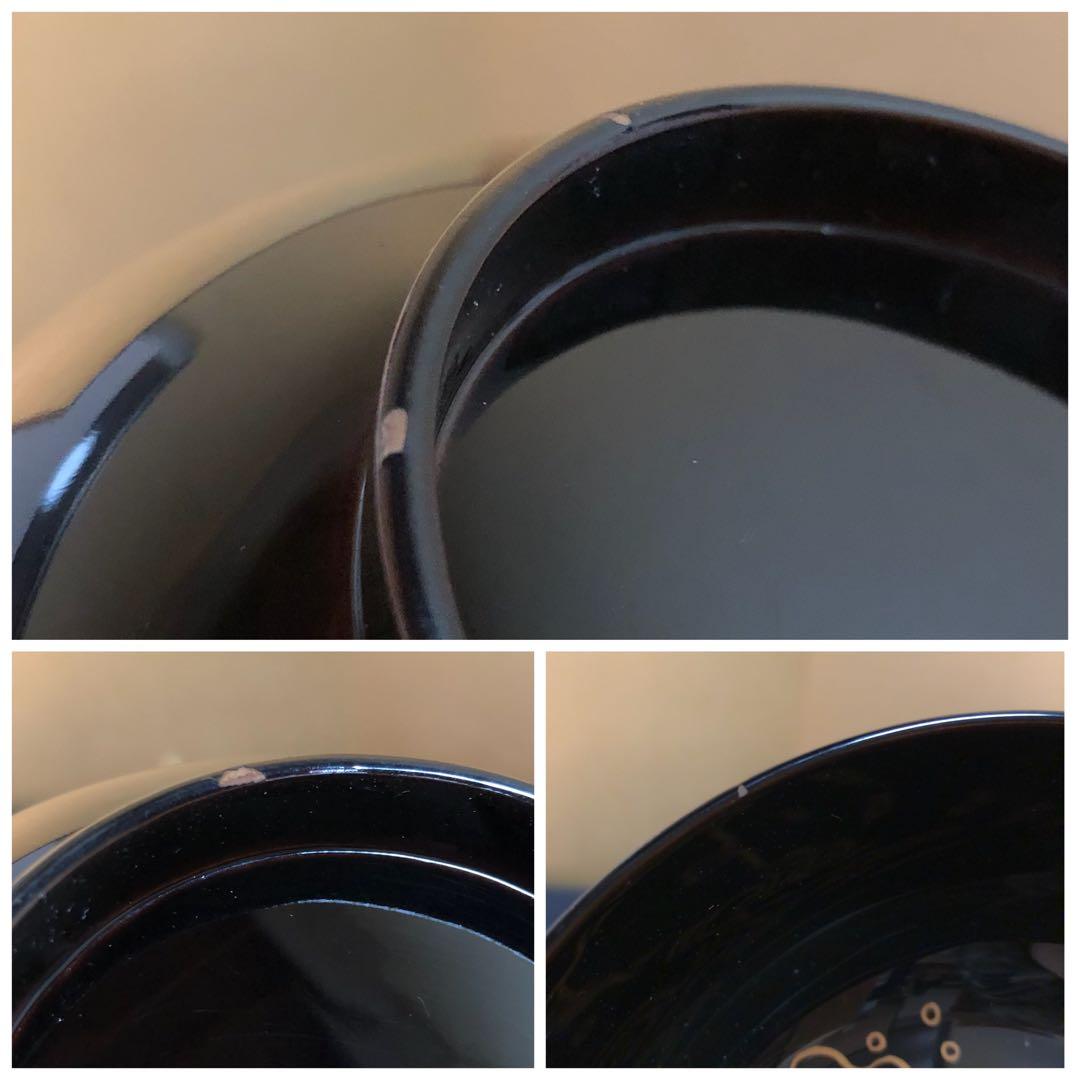 割引❗️《R》日の出椀5客 鶴波蒔絵 吸物椀 木製漆器 時代 251218か1