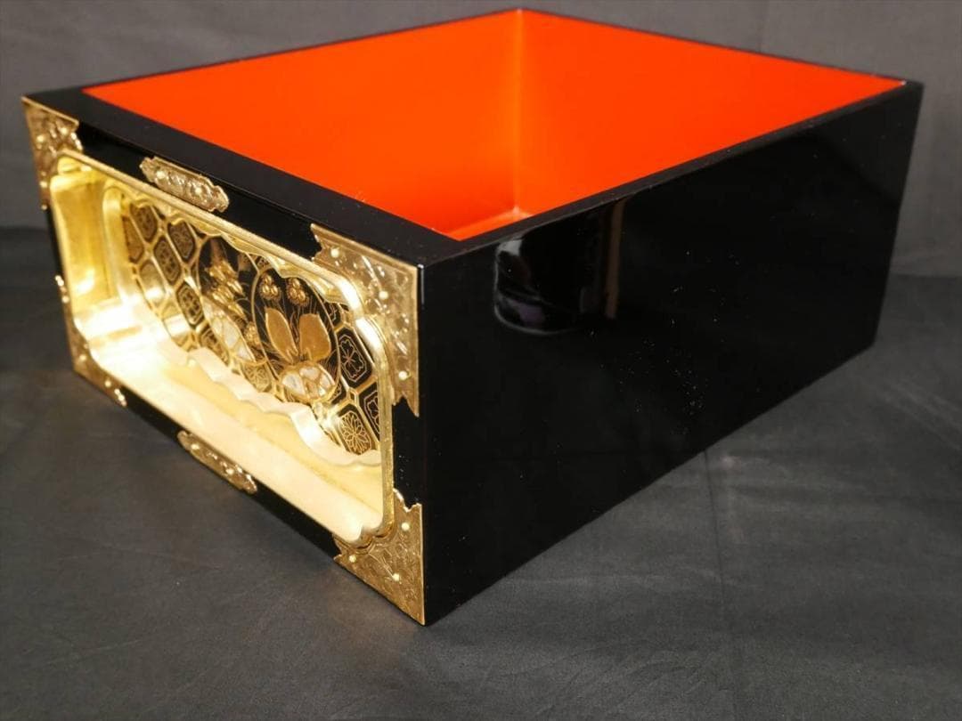 限定値下　収集品　仏壇用引出し　金具付き　本金箔　蒔絵付き　仏壇用　3131