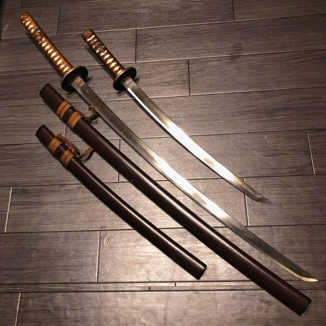 高級模造刀　茶拵え　脇差　大小2本セット 太刀　居合刀