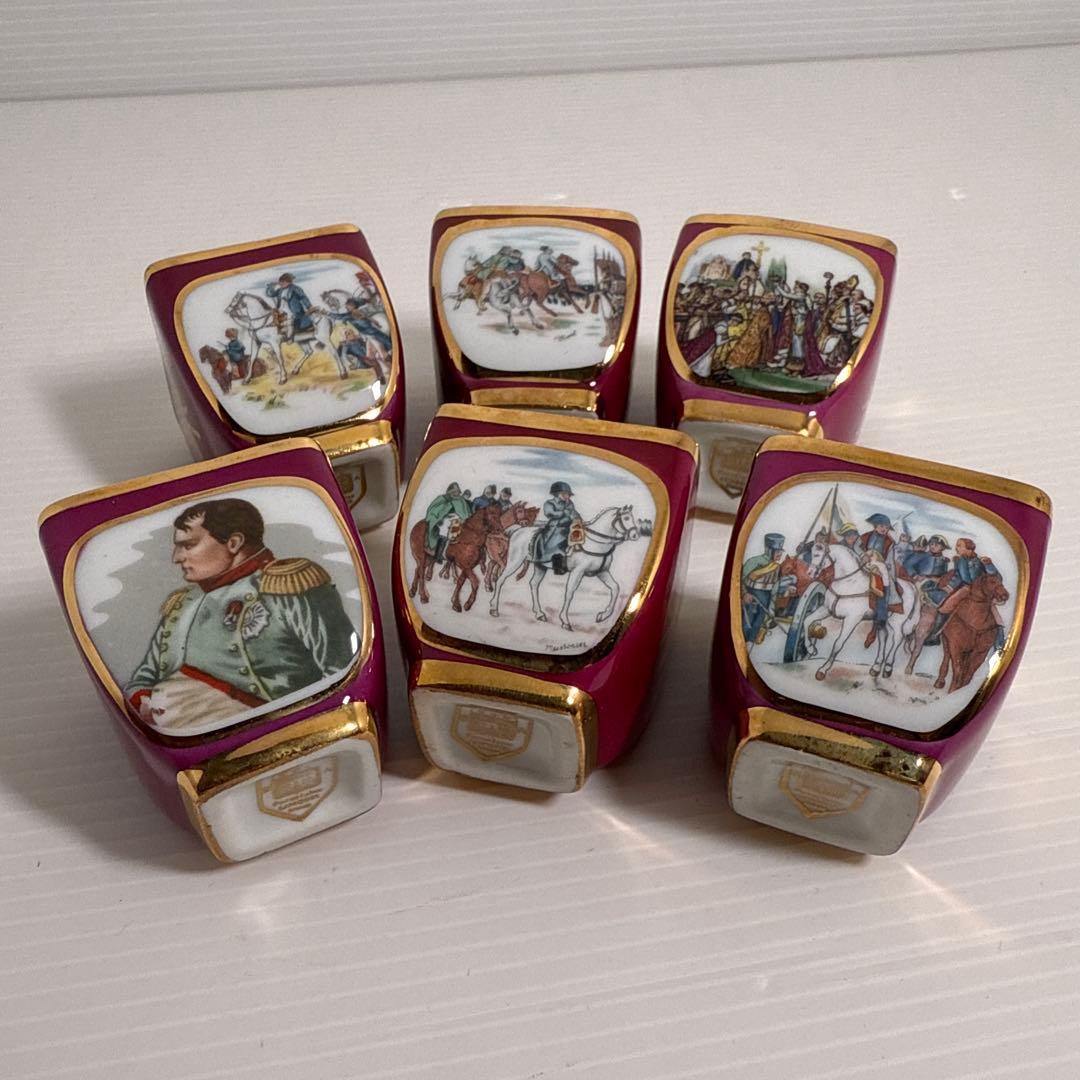 ②レア！空瓶 リモージュ 陶器ボトル ブックボトル ショットグラス 6客セット