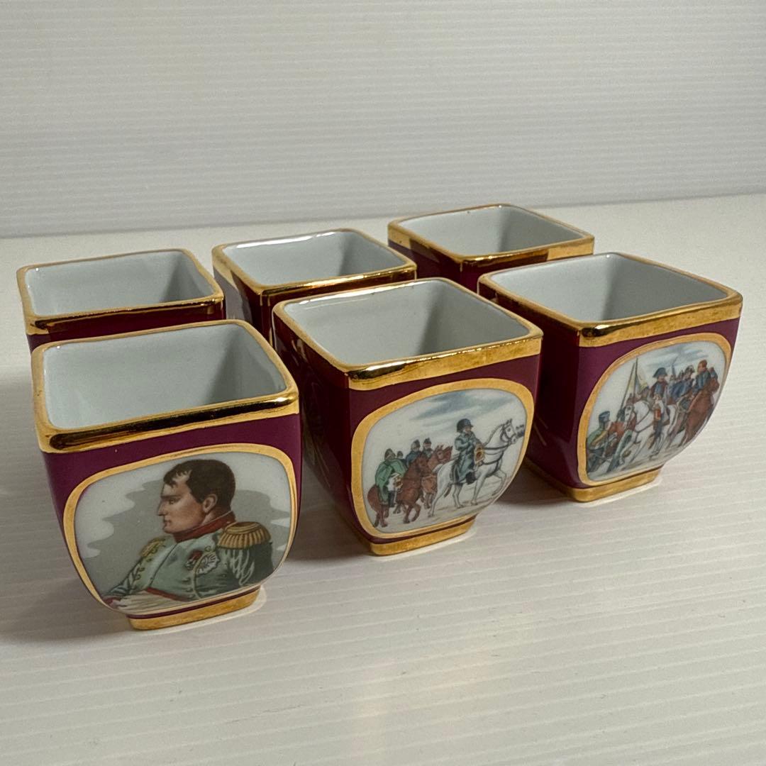 ②レア！空瓶 リモージュ 陶器ボトル ブックボトル ショットグラス 6客セット