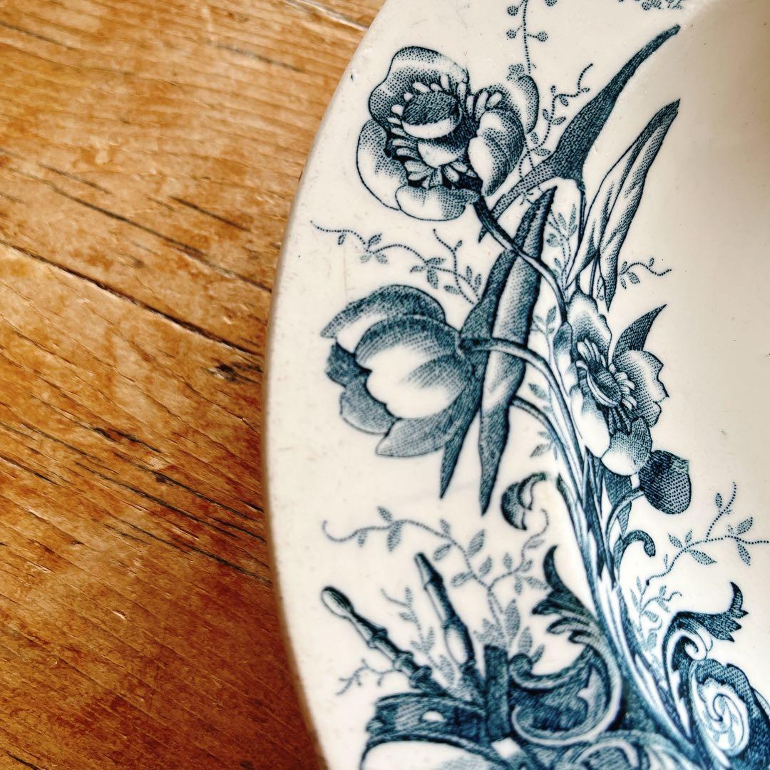 リュネビルK&G 美しい花柄のスーププレート