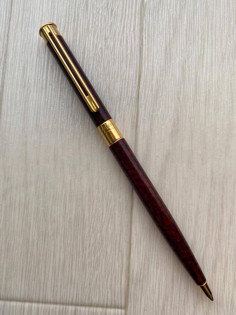 美品 極少 モンブラン マーブル レッド×ゴールドノブレス ボールペン ケース付