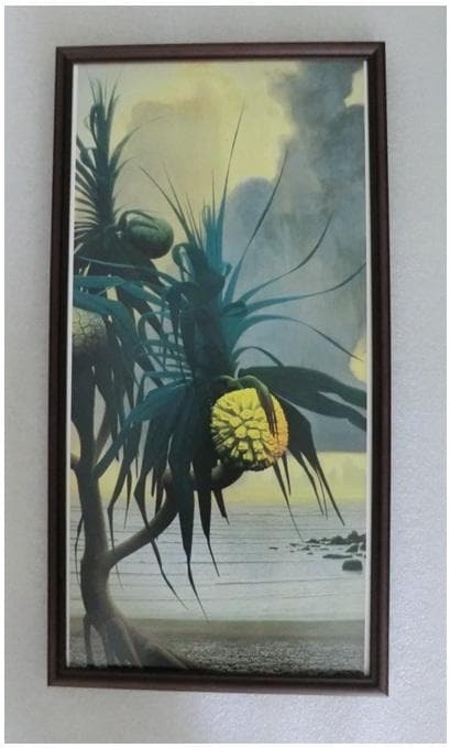 田中一村　額装印刷物　アダンの海辺