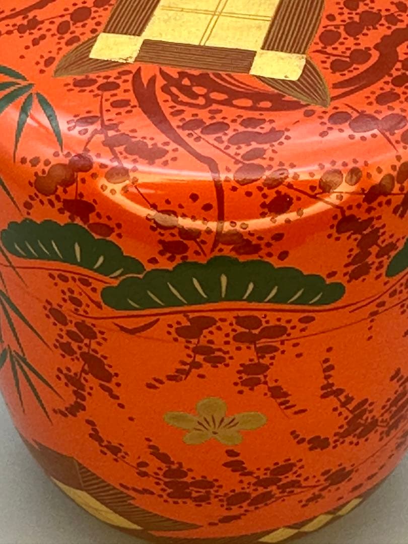 茶道具　棗　金森春次　色漆蒔絵