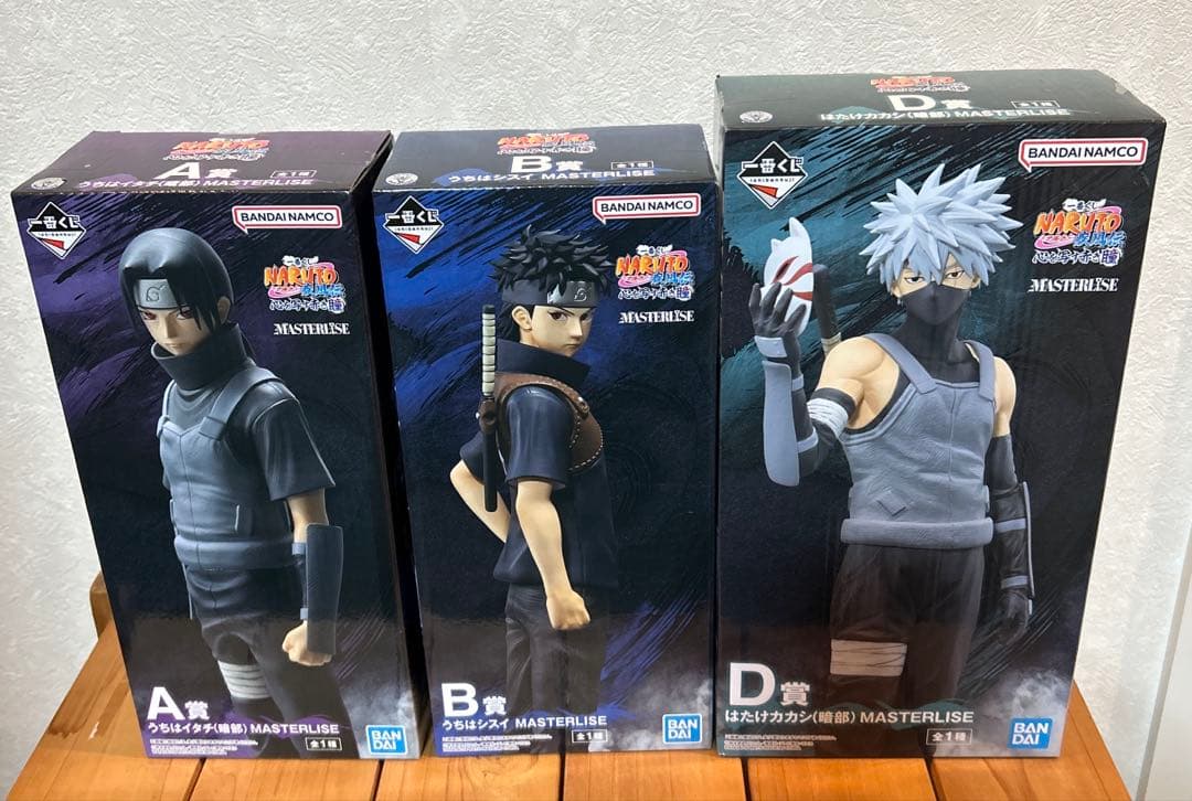 NARUTO 一番くじ　疾風伝 心を写す赤き瞳のA賞、B賞、D賞フィギュアセット