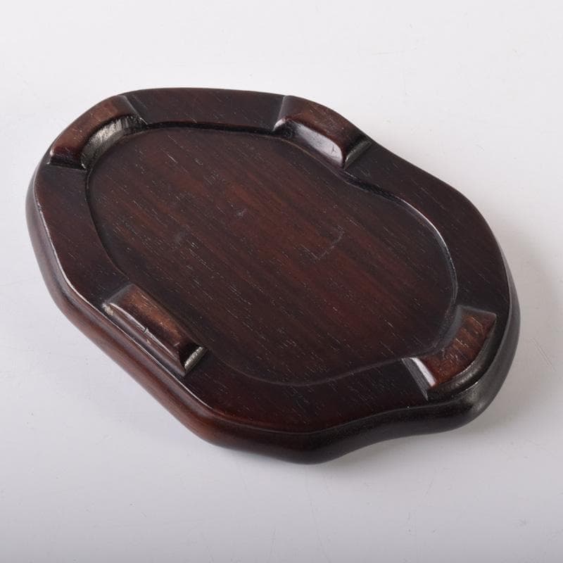 天然石　鑑賞石　太湖石　霊壁石　置物　重さ約1.2㎏　唐木台付　C　7247