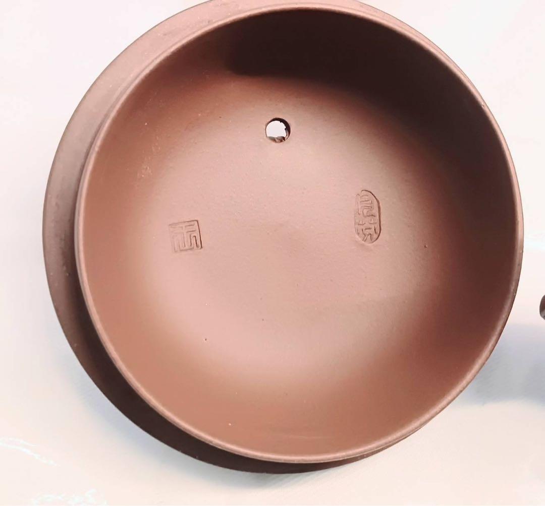 中国 茶器 マグカップ 蓋付き 桃 2客 ペアセット 刻印有 骨董 アンティーク