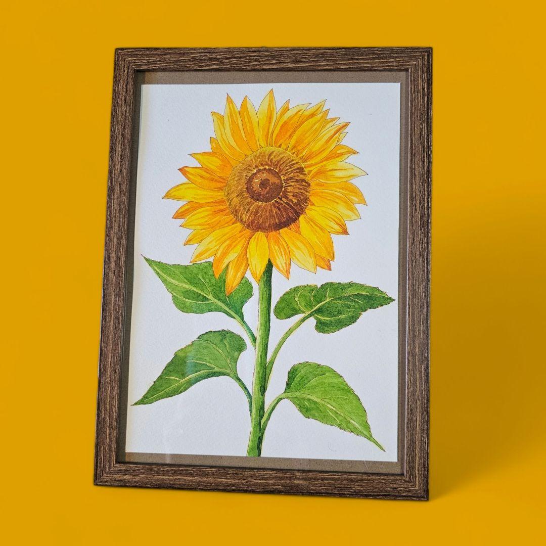 【原画販売】ひまわりのまなざし 水彩画 SMサイズ