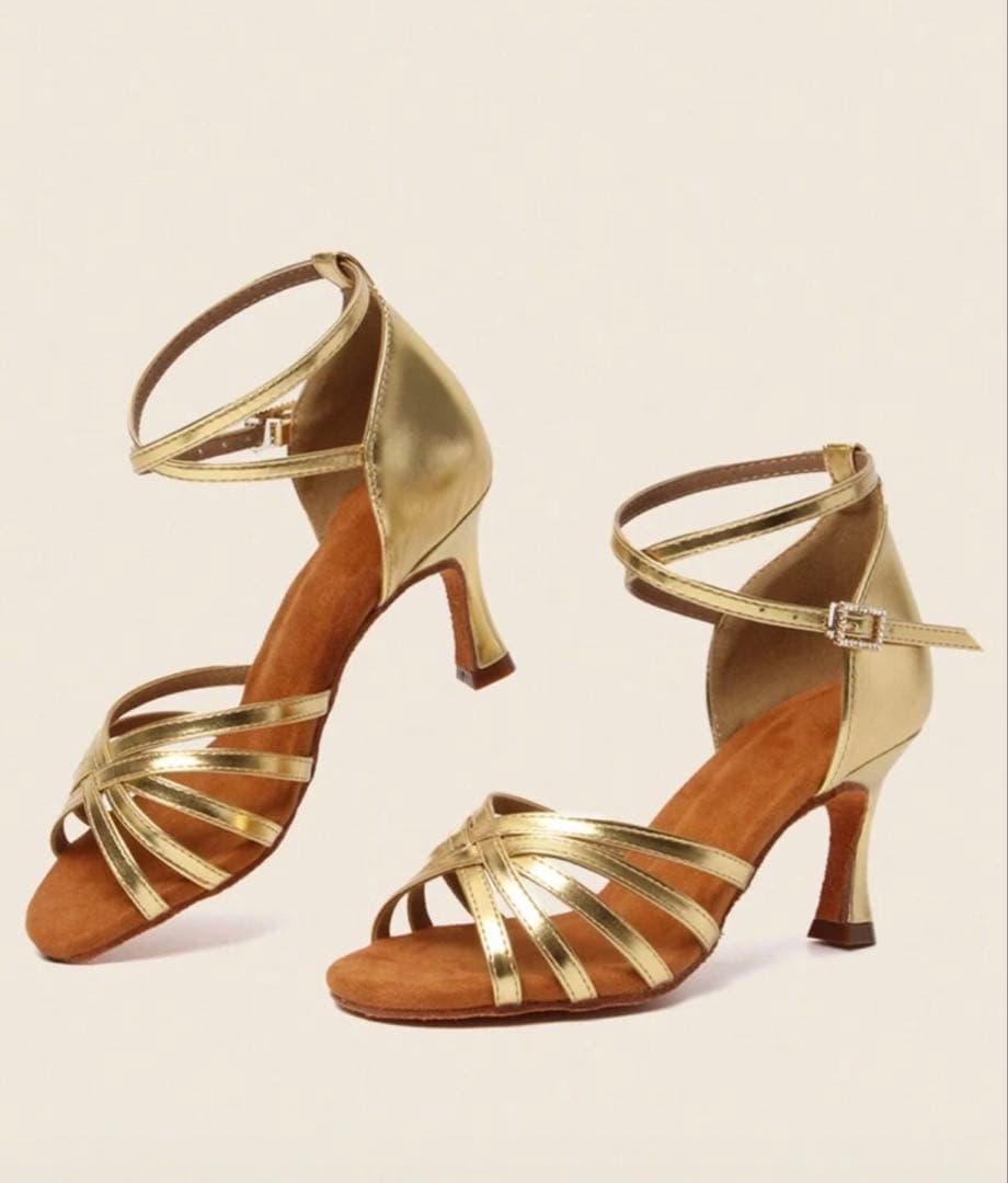 社交ダンス用 ゴールドダンスシューズ ダンスヒール