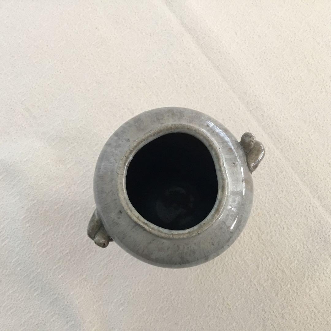 【唐津焼】今岳窯　溝上藻風　耳付き朝鮮唐津花入れ