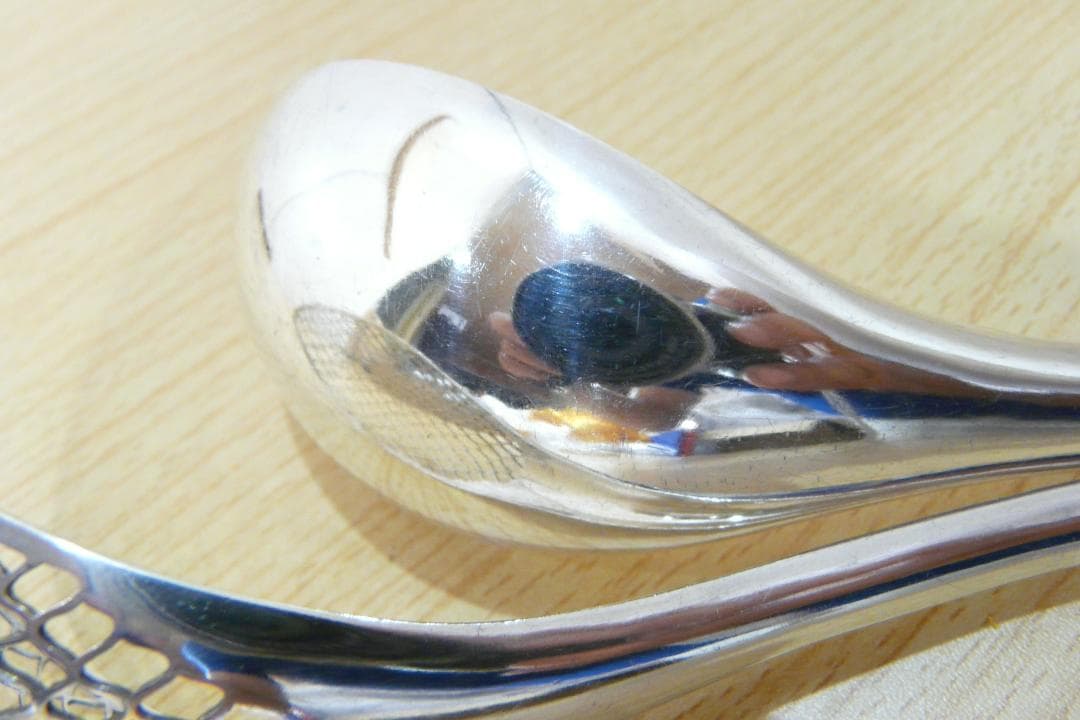 九代 中川浄益 南鐐 網透無地入子匙 銀製 55.7g 本物保証 銀食器