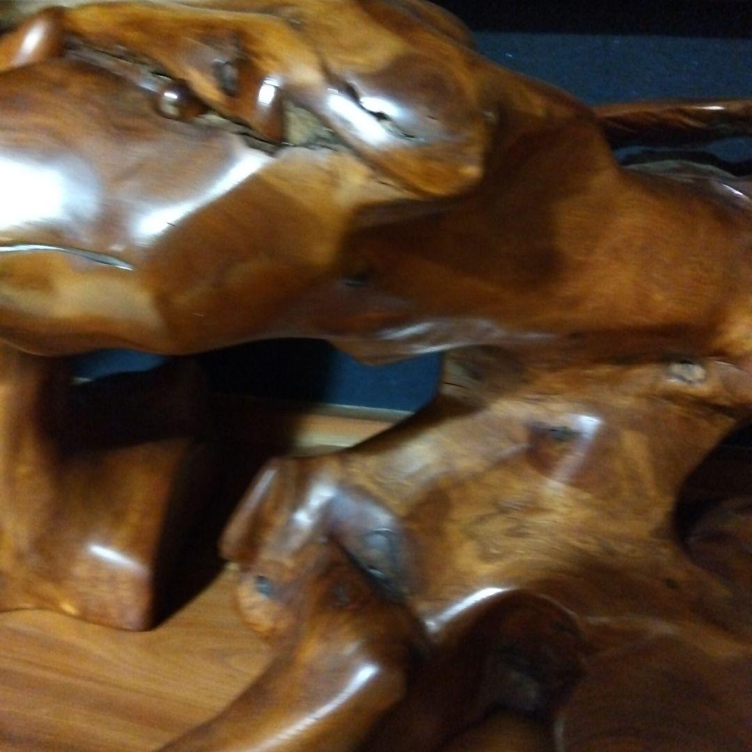 【銘木欅木彫り】銘木欅木製彫刻オブジェ椿油仕上げ　【断捨離価格】　送料込み