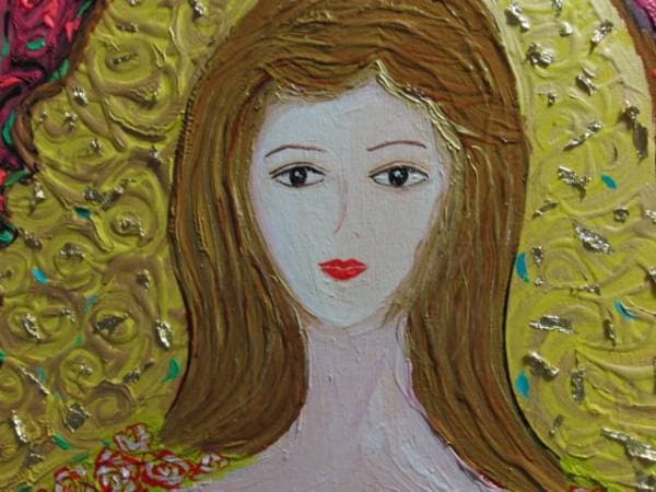 TOMOYUKI・友之、「花と女性」、証明書付、額付、絵画 油絵 油彩画