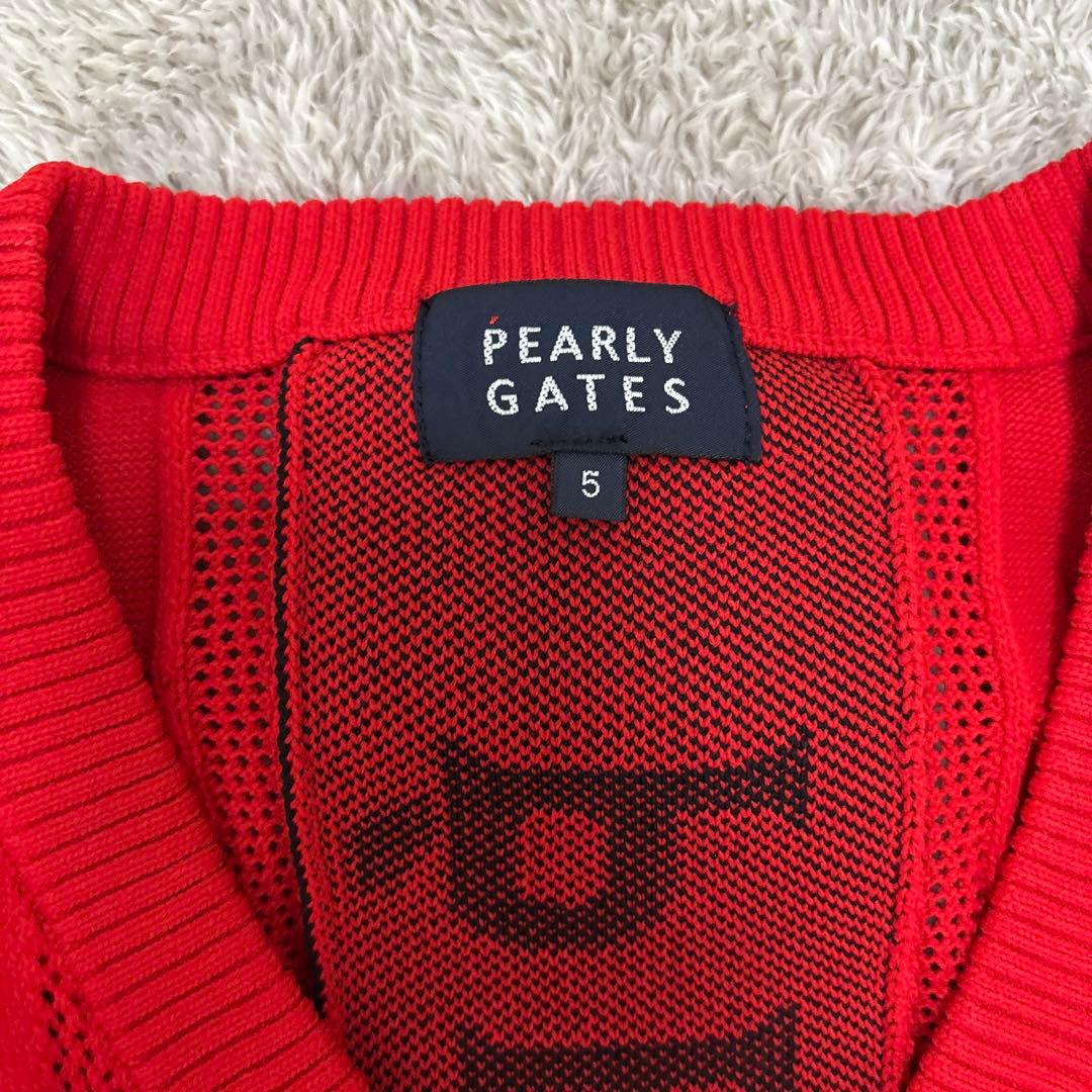 【未使用】PEARLY GATES レッド Vネック ベスト サイズ5