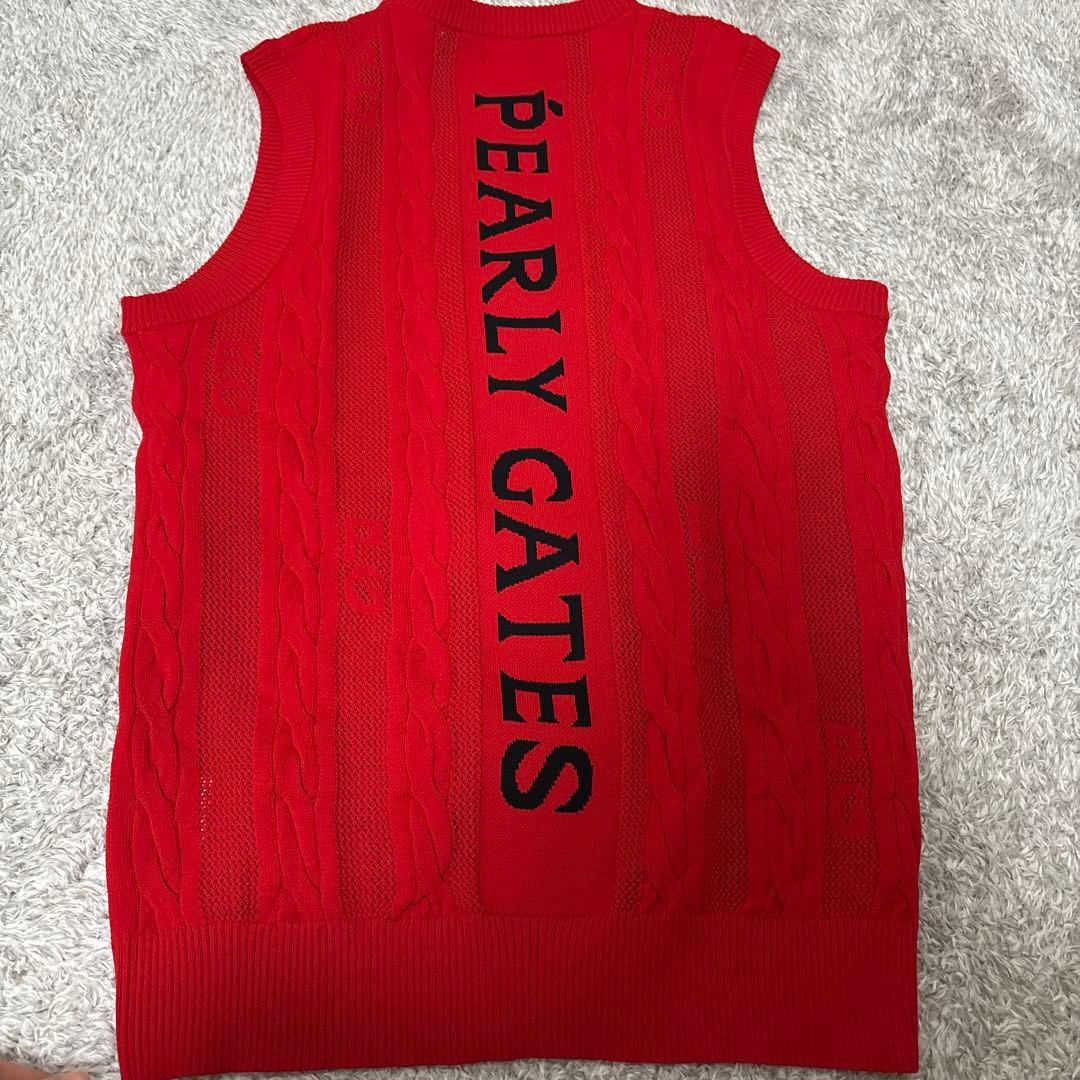 【未使用】PEARLY GATES レッド Vネック ベスト サイズ5