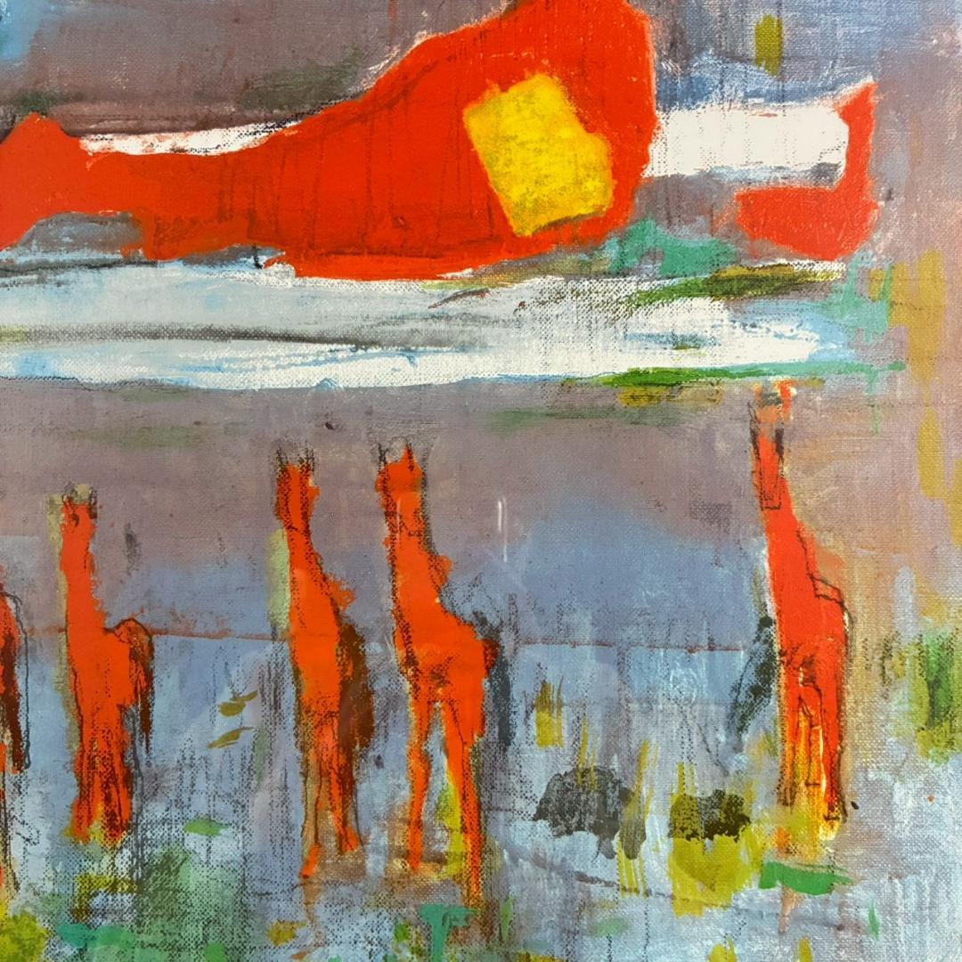 美品 山口薫「太陽に並ぶ馬」リトグラフ 印章有 新時代洋画展 自由美術家協会展