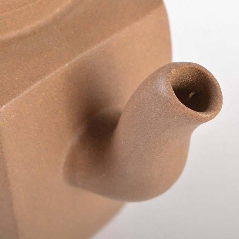 中国　小其製款　紫砂　黄泥　六角急須　茶壷　M　R5557