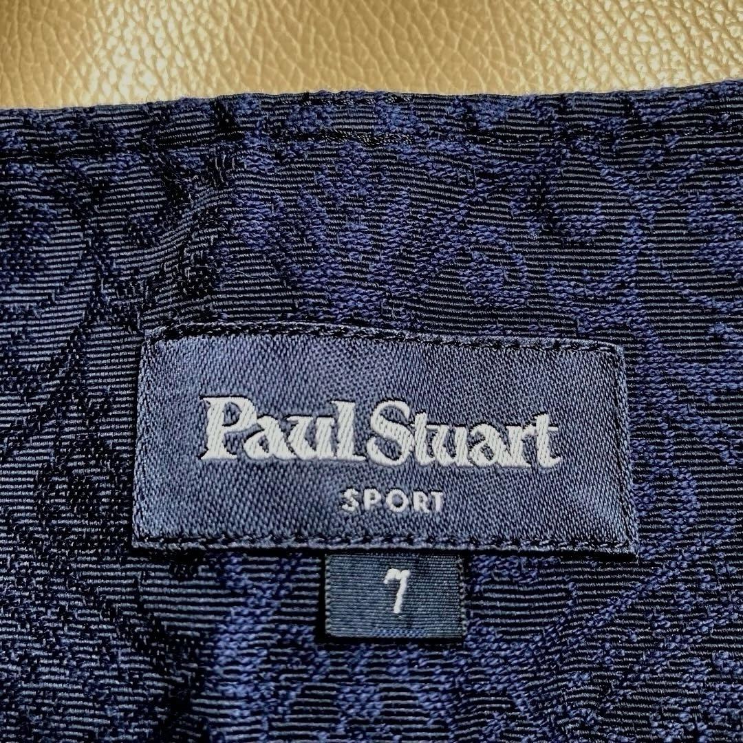 【未着用】ポールスチュアート ジャガード織 スカート サイズ7 ネイビー
