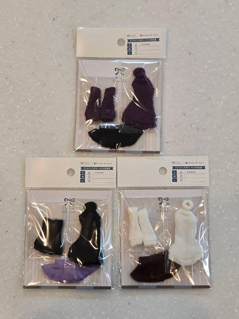 タイニークローゼット 縦ラインセーターセット　3色　コトブキヤ　創彩少女庭園