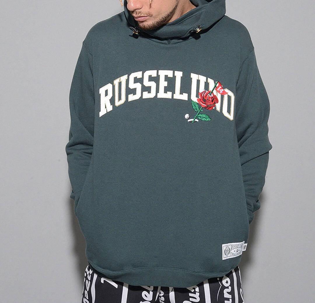 ラッセルノ ゴルフ フラグローズ ロゴ マスク P.O フーディー グリーン 6