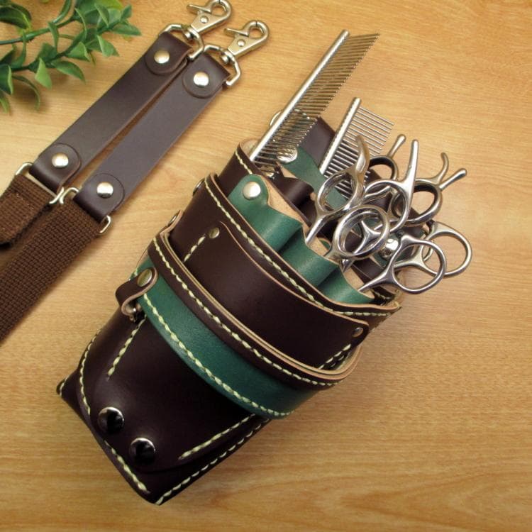 【トリマー向き】 ７丁　ダークブラウン　シザーケース　TSC-10/CDC