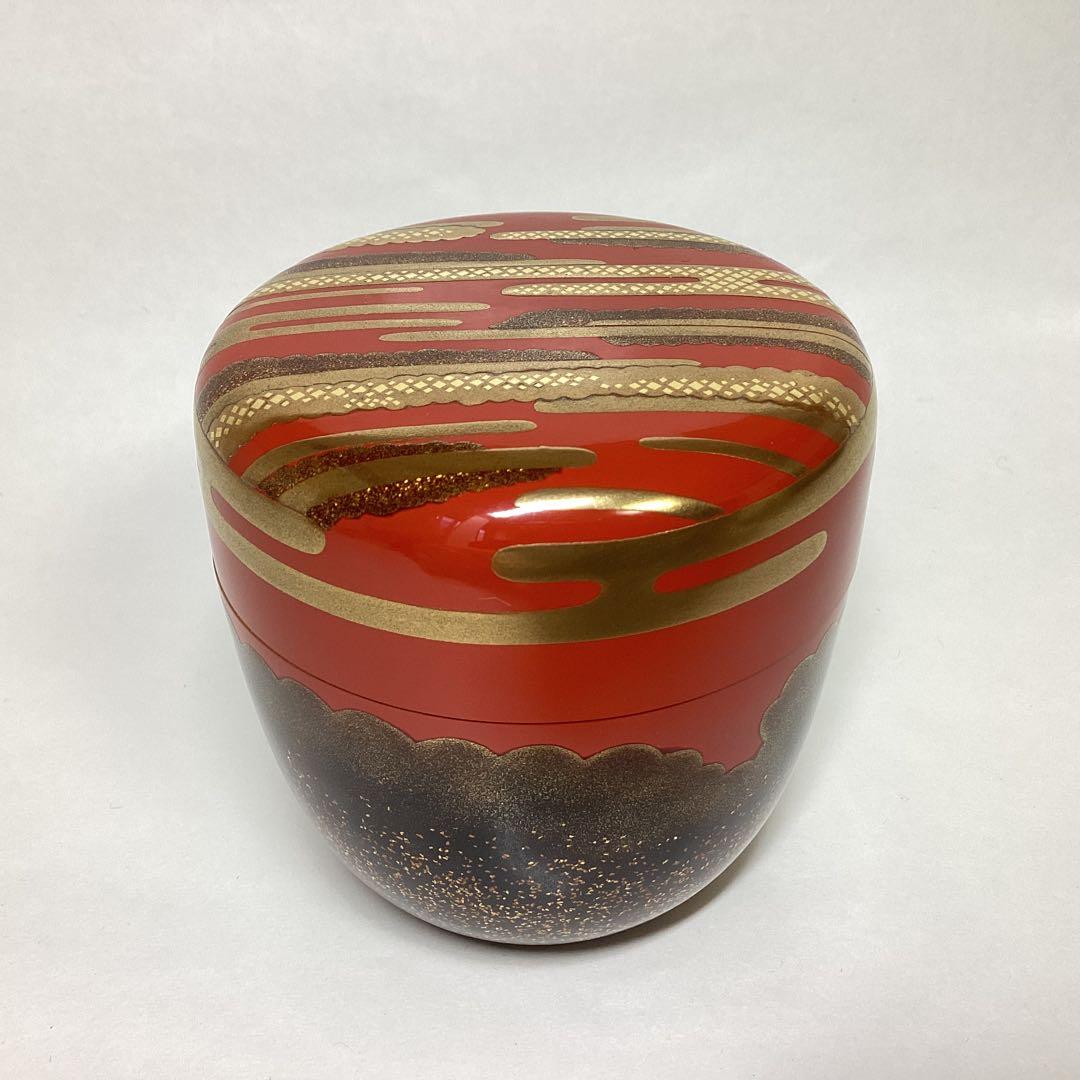 大棗 日の出かすみ 前端峰春 木箱入 茶道具 古物品