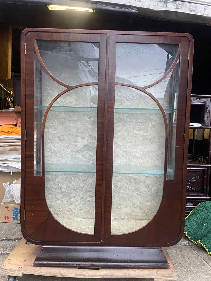 Kグラスキャビネット　マホガニー　キャビネット　キュリオケース