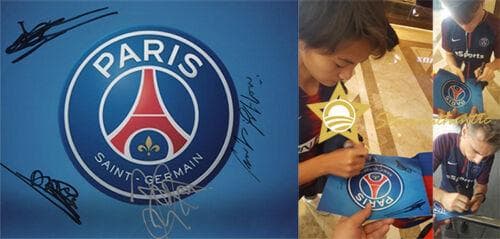 パリ・サンジェルマン FC チーム直筆サイン入り写真 ブッフォン SA鑑定済