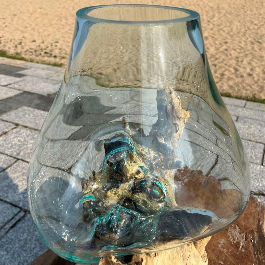 超超特大流木ガラスオブジェWB 花瓶 金魚鉢 水槽 苔リウム メダカ容器 超大型