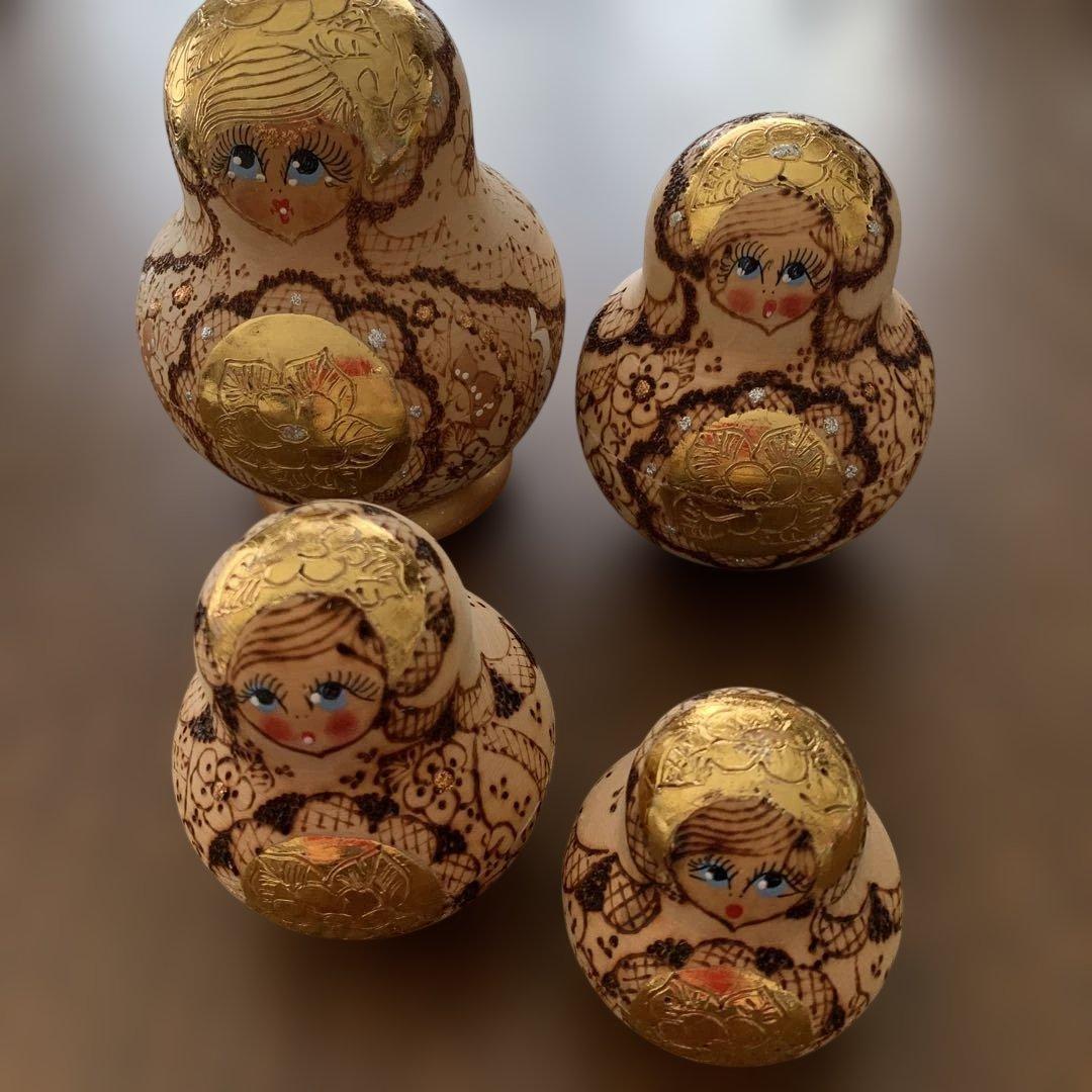 木製金彩使用⭐️マトリョーシカ⭐️全8体⭐️超美品