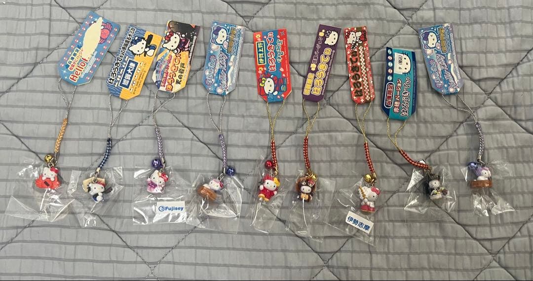 【値下げ】 近畿地方ご当地ハローキティストラップ 9個セット
