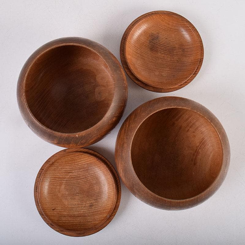 囲碁　碁石　本蛤碁石　那智黒碁石　碁笥　一套　V　R8902