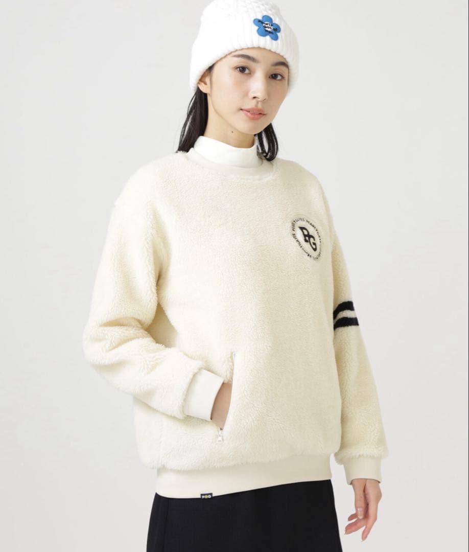 パーリーゲイツ　ボアトップス　もこもこ　新品　ホワイト　サイズ1 最新作