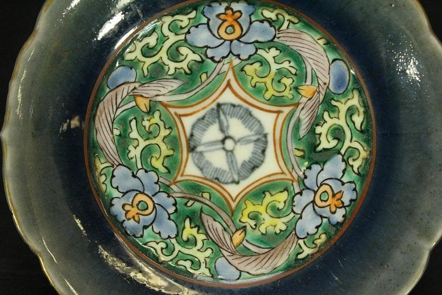 中国美術 赤絵 碗 瑠璃皿ニ客 角皿二客 まとめて(ZE502)