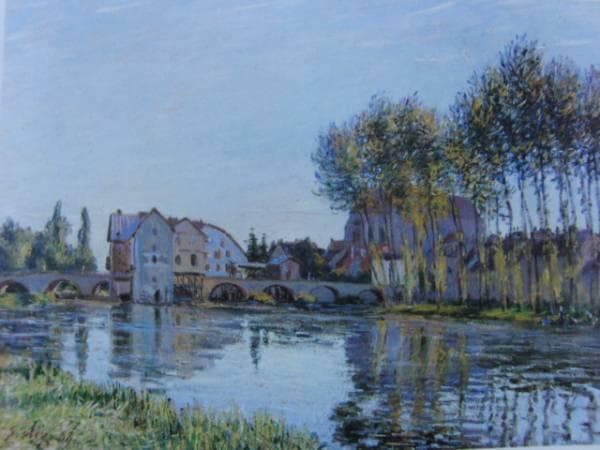 アルフレッド・シスレー 、Alfred Sisley、秋のモレの橋、希少画集画