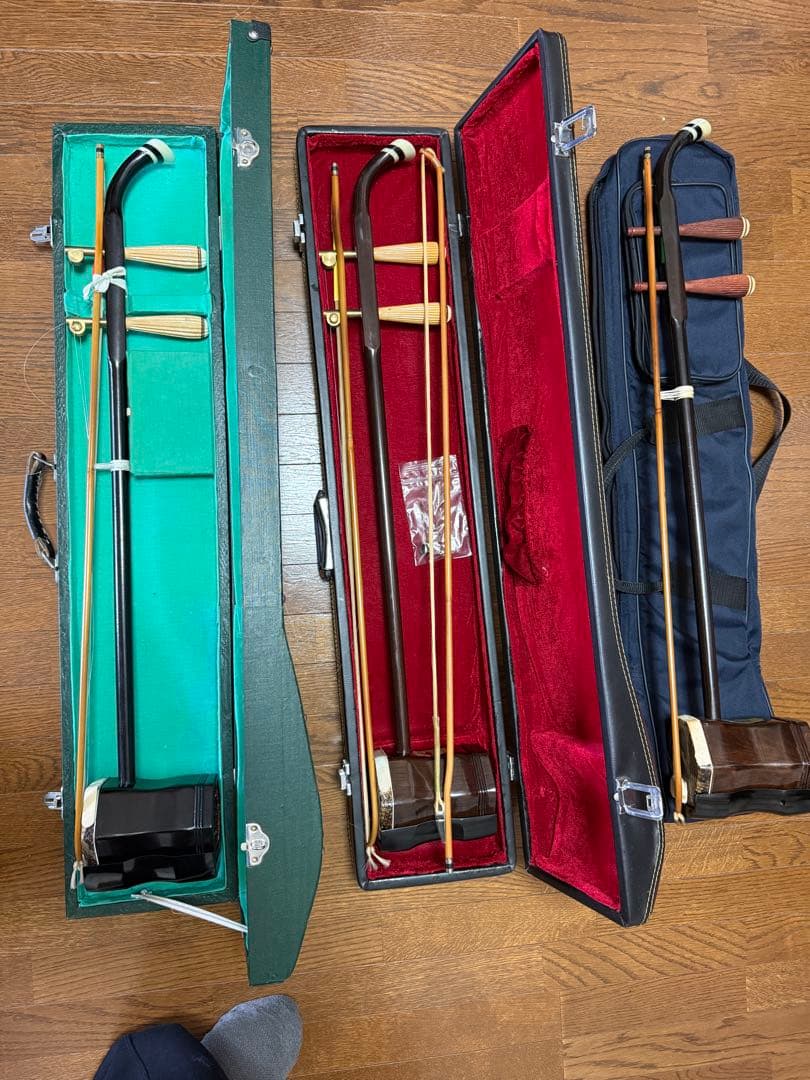 二胡 紅木 蛇皮 胡弓 中国民族楽器 ハードケース现状品 三点セット