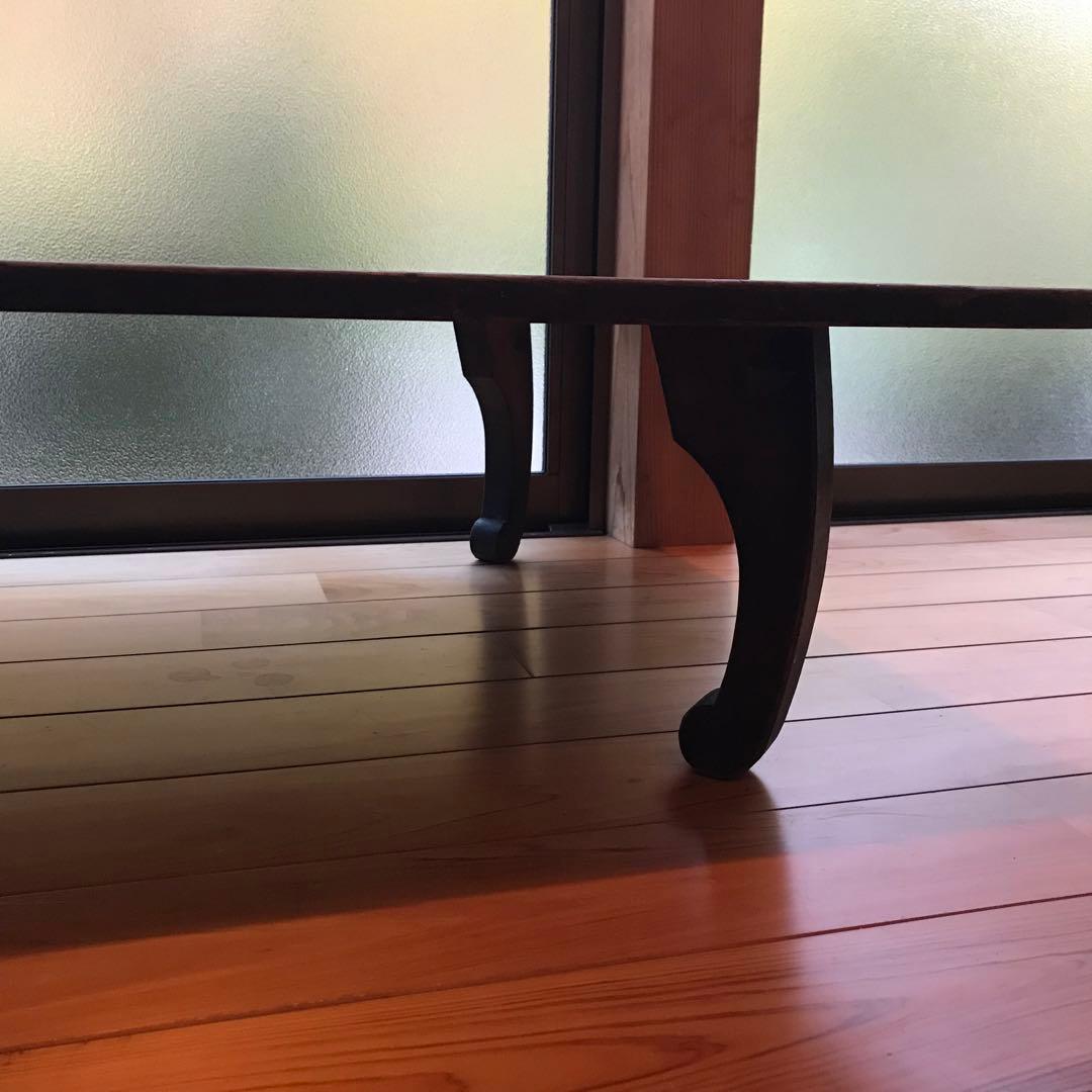 古いテーブル　ねこ足　無垢　古道具