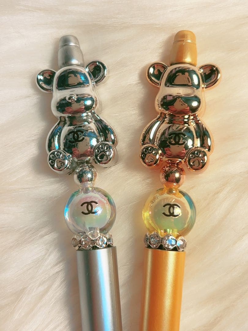 ✨ CHANELテディベアペン ゴールド・シルバー 2点セット✨