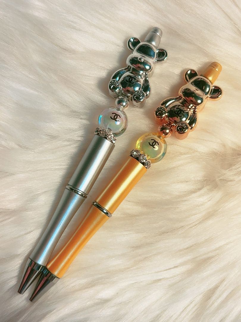 ✨ CHANELテディベアペン ゴールド・シルバー 2点セット✨