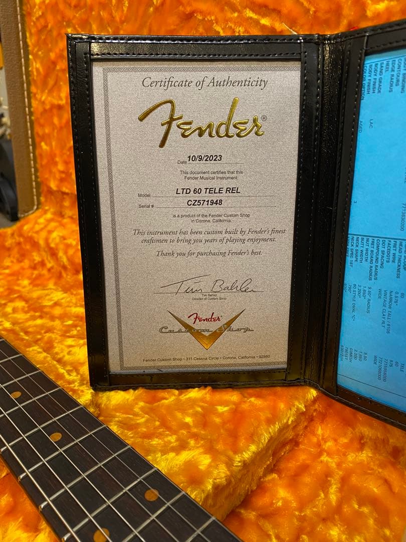 ギター fender custom shop LTD 60 TELE REL 2023