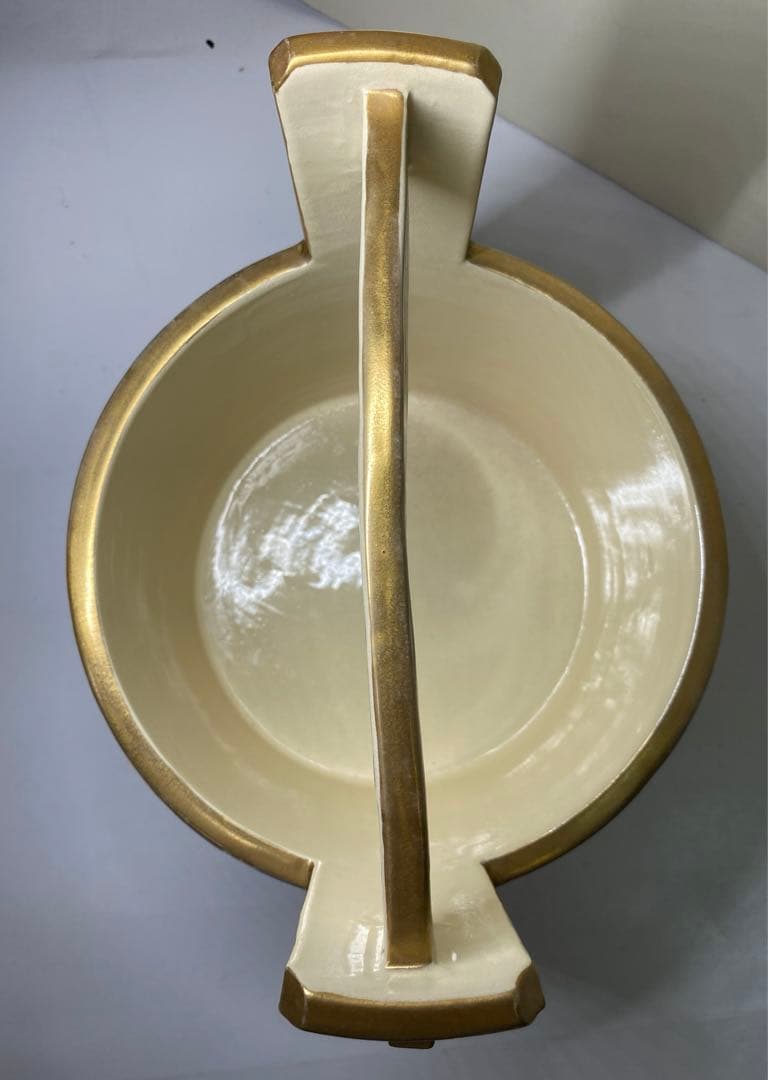 【茶道具】玉堂造　色絵竹手桶水指（共箱）塗蓋　表完造