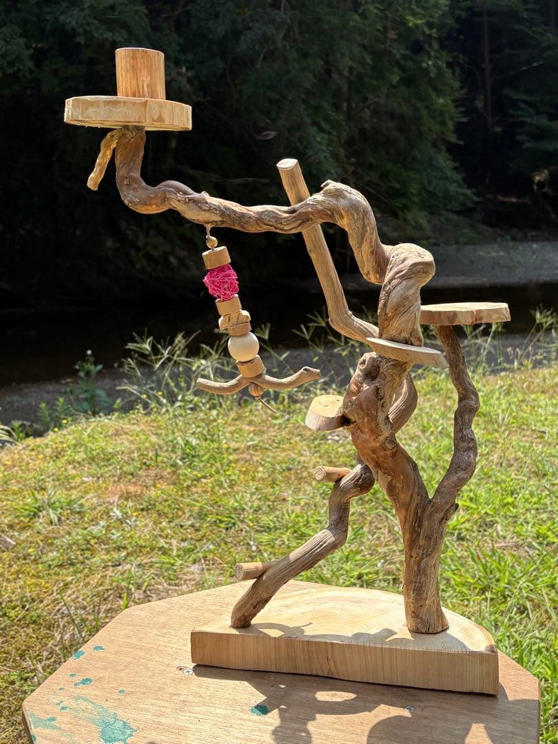 ハンドメイド　流木　バードジム　バードアスレチック　流木インテリア