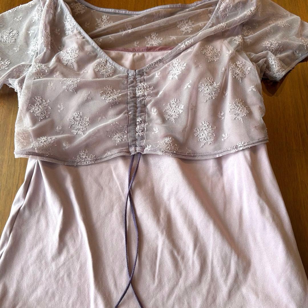 チャコット　ヨガウェアセット　レース付き上L,下Mサイズ