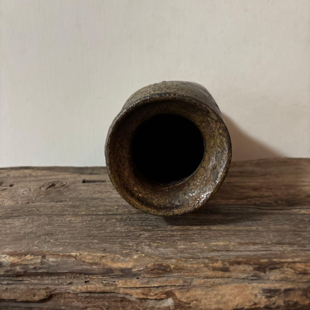 古備前花入　江戸〜明治　古丹波　花器　茶道具　アンティーク　骨董検:秦秀雄　李朝