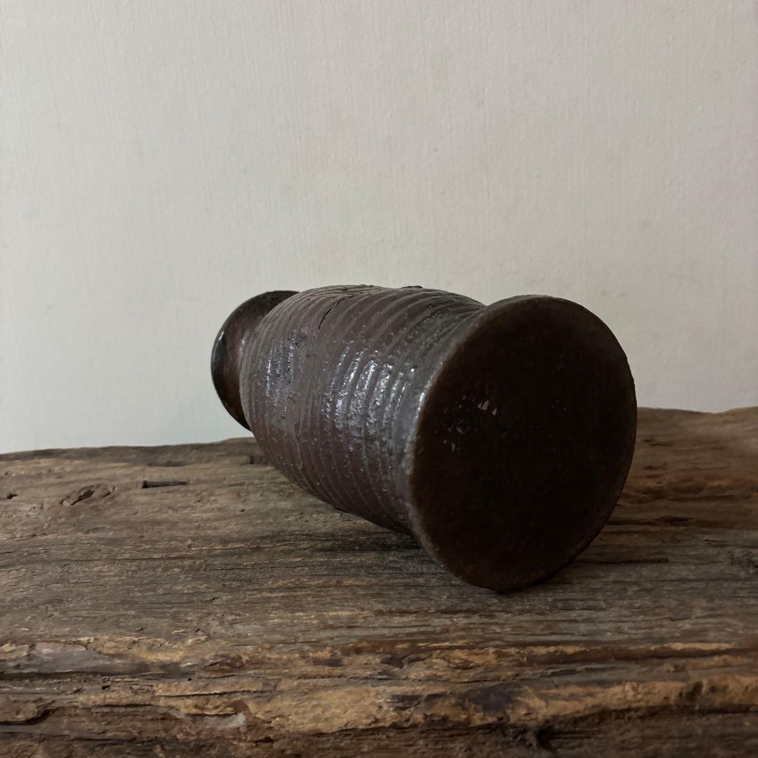 古備前花入　江戸〜明治　古丹波　花器　茶道具　アンティーク　骨董検:秦秀雄　李朝