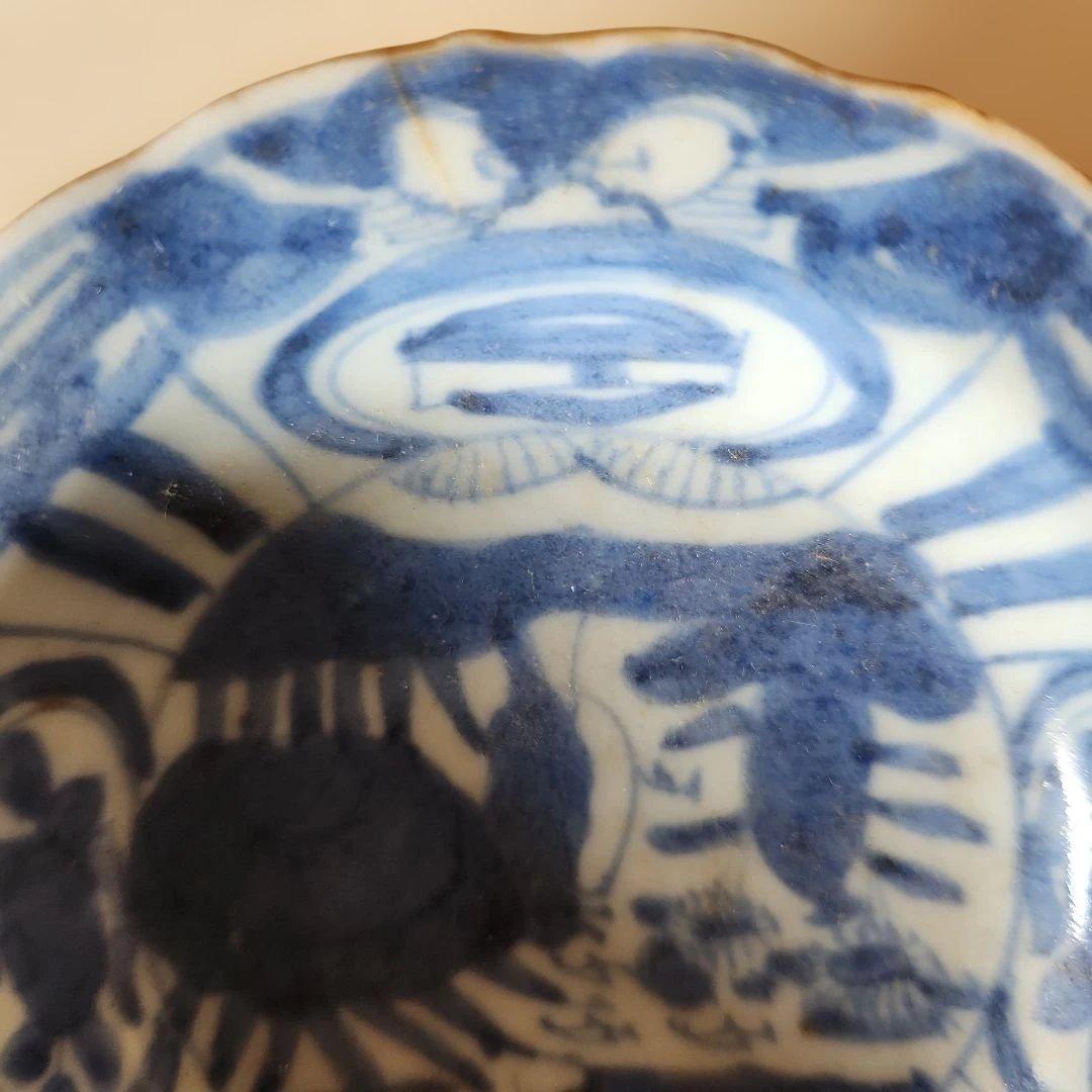 明朝末期(天啓年間1621~1627年)景徳鎮の輪花小皿