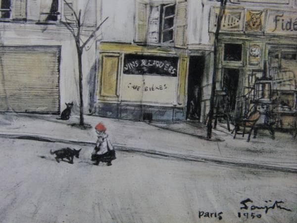 藤田嗣治、【Hotel Edgar Quinet】、希少な額装用画集より、厳選