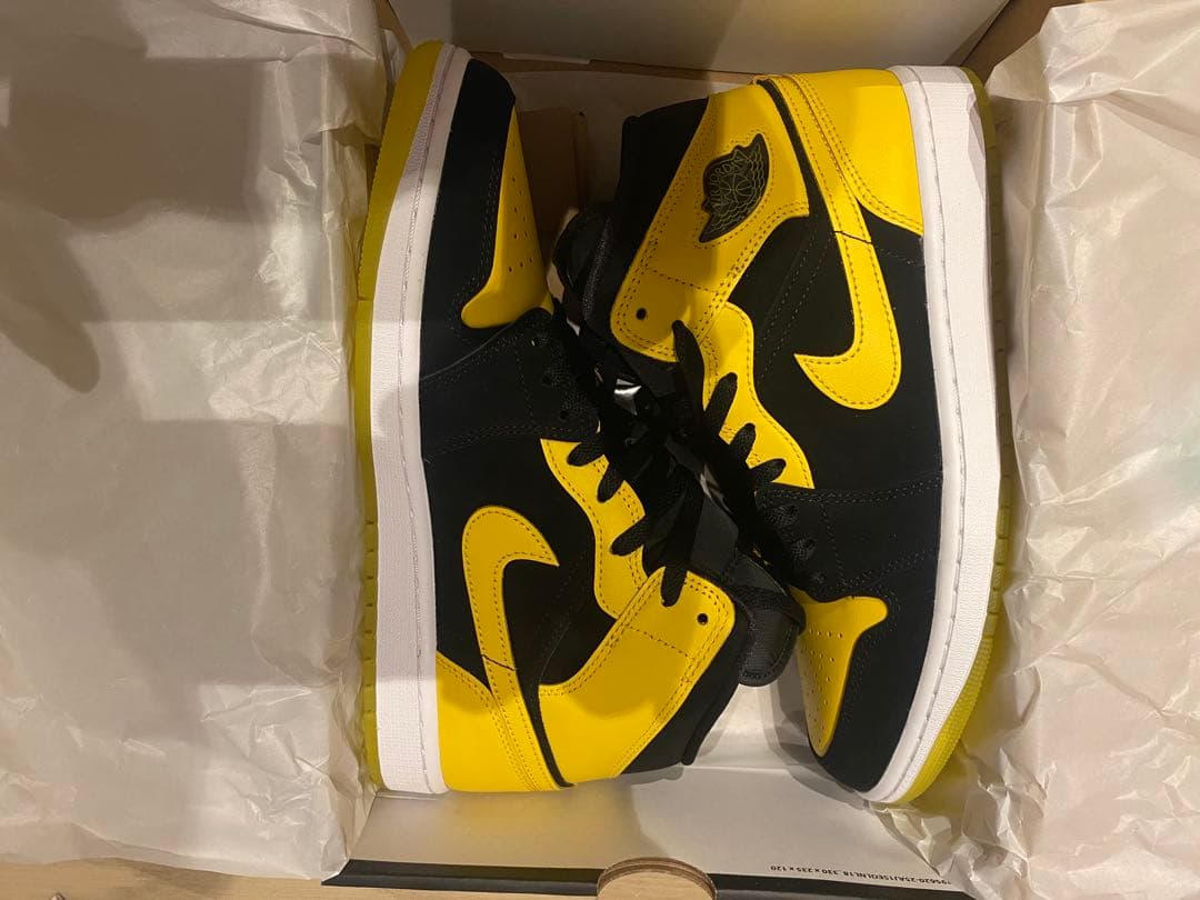 AIR JORDAN 1 MID SE ブラック/イエロー UK9